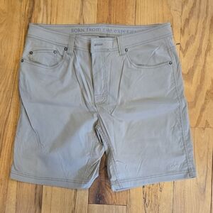 Prana Mens Breathe Shorts Size 36W X 9L In Light Tan